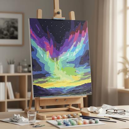 Obrázek Malování podle čísel, vypnuté plátno na rám