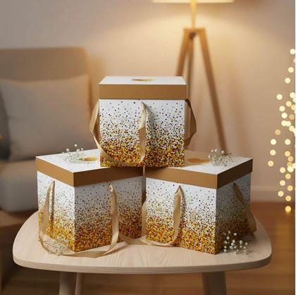 Obrázek z Dárková krabička 22 cm - třpytky