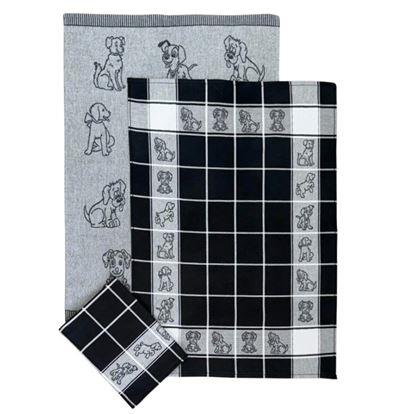 Obrázek Sada 3 ks bavlněných utěrek - pejsci