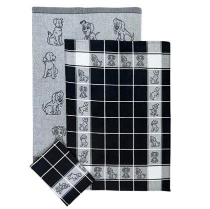 Obrázek z Sada 3 ks bavlněných utěrek - pejsci