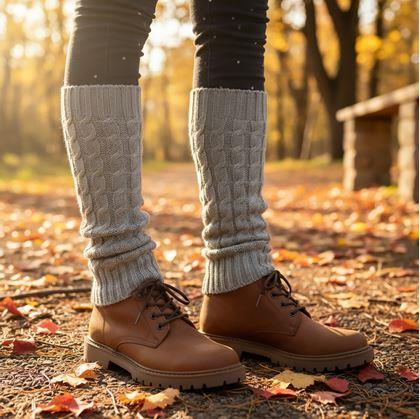 Obrázek z Hřejivé návleky na nohy - šedé