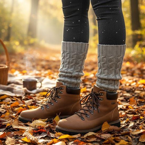 Obrázek z Hřejivé návleky na nohy - šedé