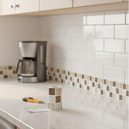 Obrázek z Samolepicí lišta mozaika - hnědý mix