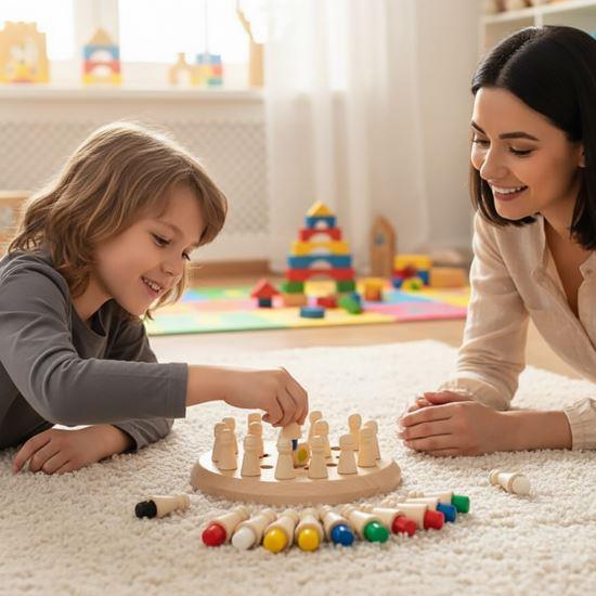 Obrázek z Paměťová hra pro děti - dřevěné šachy