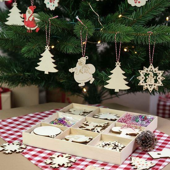 Obrázek z Dřevěné ozdoby k vybarvení 32 ks