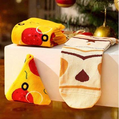 Obrázek z Sada 4 párů ponožek - pizza