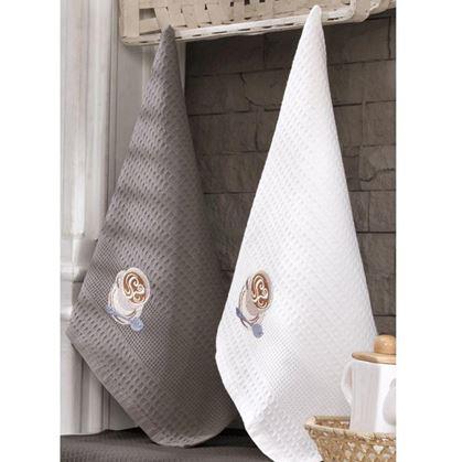 Obrázek z Dárková sada vaflových utěrek 3 ks - káva