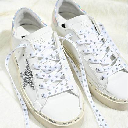 Obrázek z Tkaničky s reflexními hvězdičkami - bílé