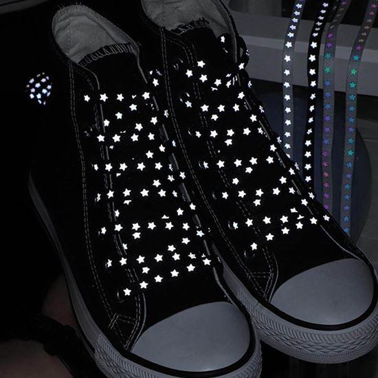 Obrázek z Tkaničky s reflexními hvězdičkami - černé