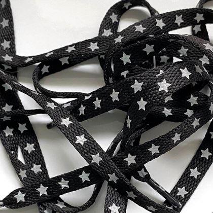 Obrázek z Tkaničky s reflexními hvězdičkami - bílé