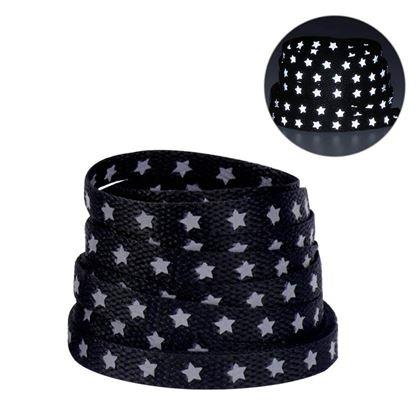 Obrázek z Tkaničky s reflexními hvězdičkami - černé