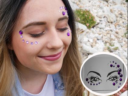 Obrázek z Nalepovací kamínky na obličej - fialové
