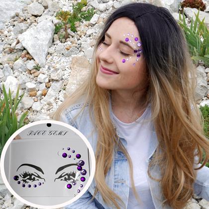 Obrázek z Nalepovací kamínky na obličej - fialové
