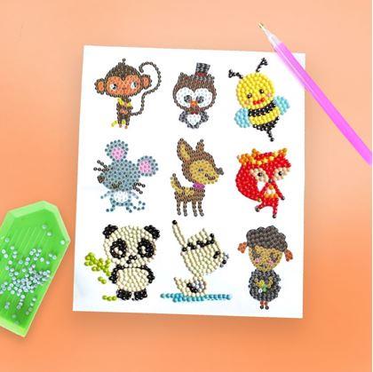 Obrázek z Diamantové malování pro děti samolepky - mix zvířátek