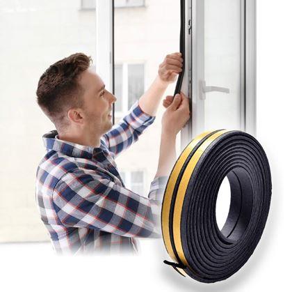 Obrázek z Samolepící těsnění do oken a dveří 2,5 m - černé