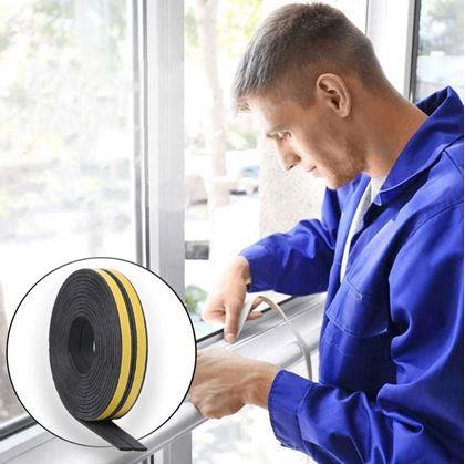 Obrázek z Samolepící těsnění do oken a dveří 2,5 m - černé