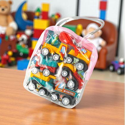 Obrázek z Sada 6 natahovacích autíček v průhledné tašce