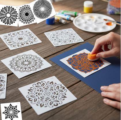 Obrázek z Šablony pro malování mandal 10 ks