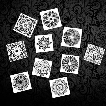 Obrázek z Šablony pro malování mandal 10 ks