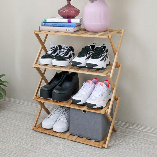 Obrázek z Přenosný rozkládací dřevěný botník