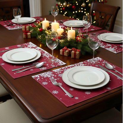 Obrázek Vánoční prostírání - vločky