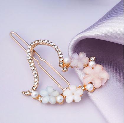 Obrázek z Kytičkové sponky do vlasů s kamínky 4ks