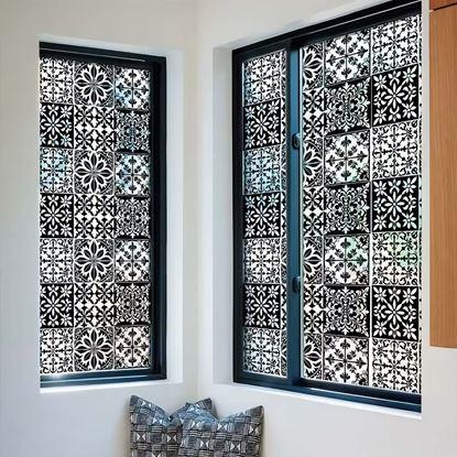 Obrázek Ozdobná fólie na okno - vintage mozaika
