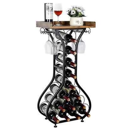 Obrázek z Kovový stojan na 14 lahví vína a 4 sklenice