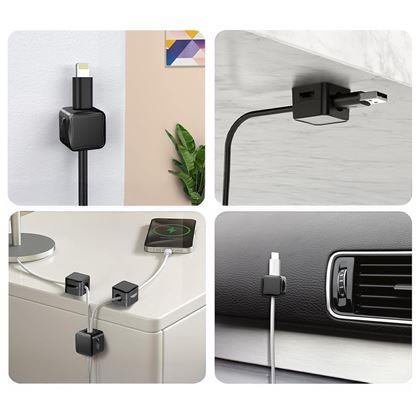 Obrázek z Magnetické nalepovací držáky na kabely 6 ks