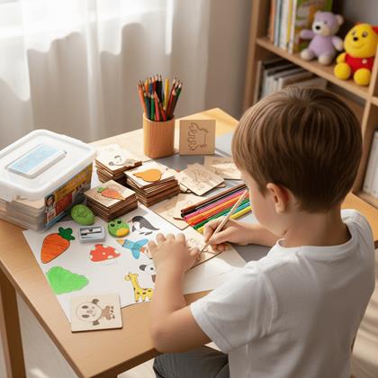 Obrázek z Dřevěná sada na obkreslování 100 ks