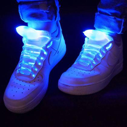 Obrázek z LED svítící tkaničky - modré