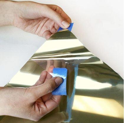 Obrázek z Zrcadlová fólie na okna 200 cm - zlatá