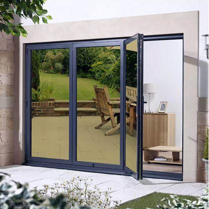 Obrázek z Zrcadlová fólie na okna 200 cm - zlatá