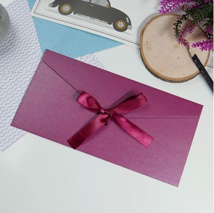 Obrázek z Dárková obálka se stuhou - bordó