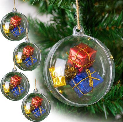 Obrázek z Čiré vánoční ozdoby 5 ks - plnitelné