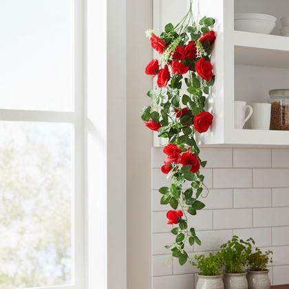 Obrázek z Umělá převislá květina 90 cm - červená