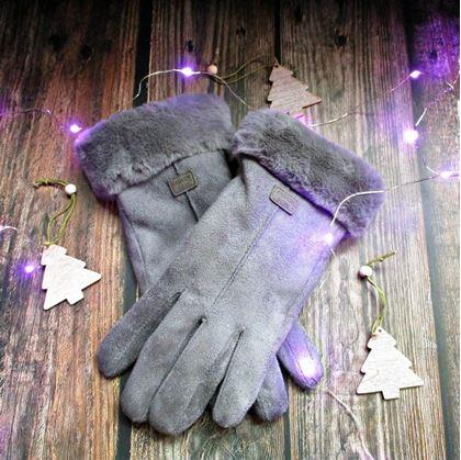 Obrázek z Rukavice s kožíškem - šedé