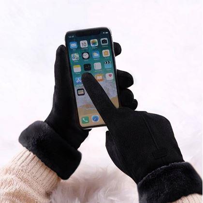 Obrázek z Rukavice s kožíškem - černé