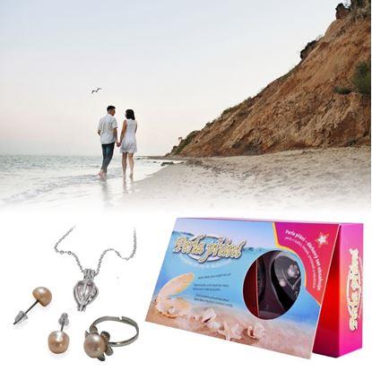 Obrázek Perla přání v perlorodce s náhrdelníkem, náušnicemi a prstýnkem