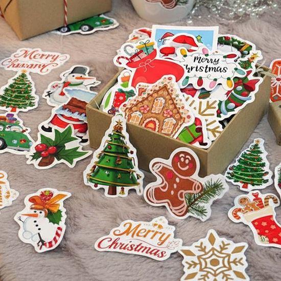 Obrázek z Dekorativní vánoční samolepky 50 ks