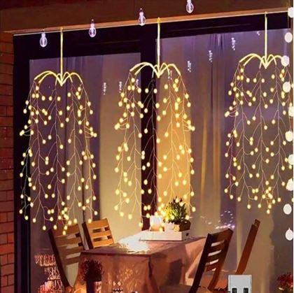 Obrázek z LED závěsná světýlka s vrbovými větvičkami a USB napájením