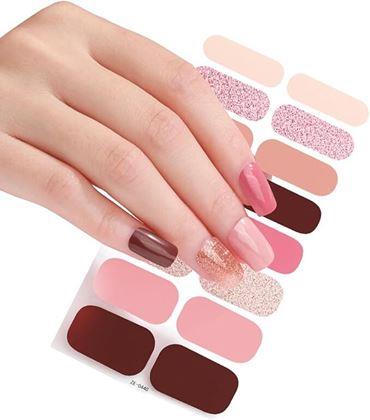 Obrázek z Samolepky na nehty - růžová a bordó