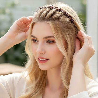Obrázek z Čelenka se sponkami - hnědá