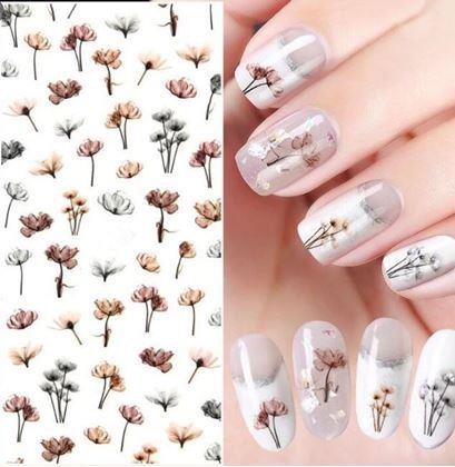Obrázek z Sada samolepek na nehty - 79 ks luční kvítí