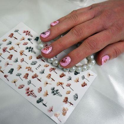 Obrázek z Sada samolepek na nehty - 79 ks luční kvítí