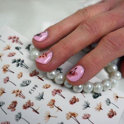 Obrázek z Sada samolepek na nehty - 79 ks luční kvítí