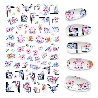 Obrázek z Sada samolepek na nehty - 71 ks květy