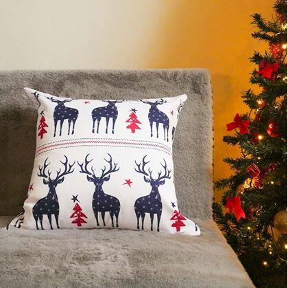 Obrázek z Vánoční potah na polštářek 40x40 cm - jeleni