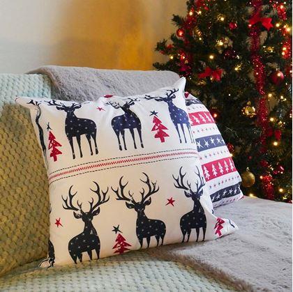 Obrázek z Vánoční potah na polštářek 40x40 cm - jeleni