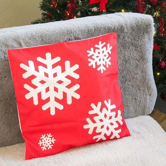 Obrázek z Vánoční potah na polštářek 40x40 cm - sněhové vločky